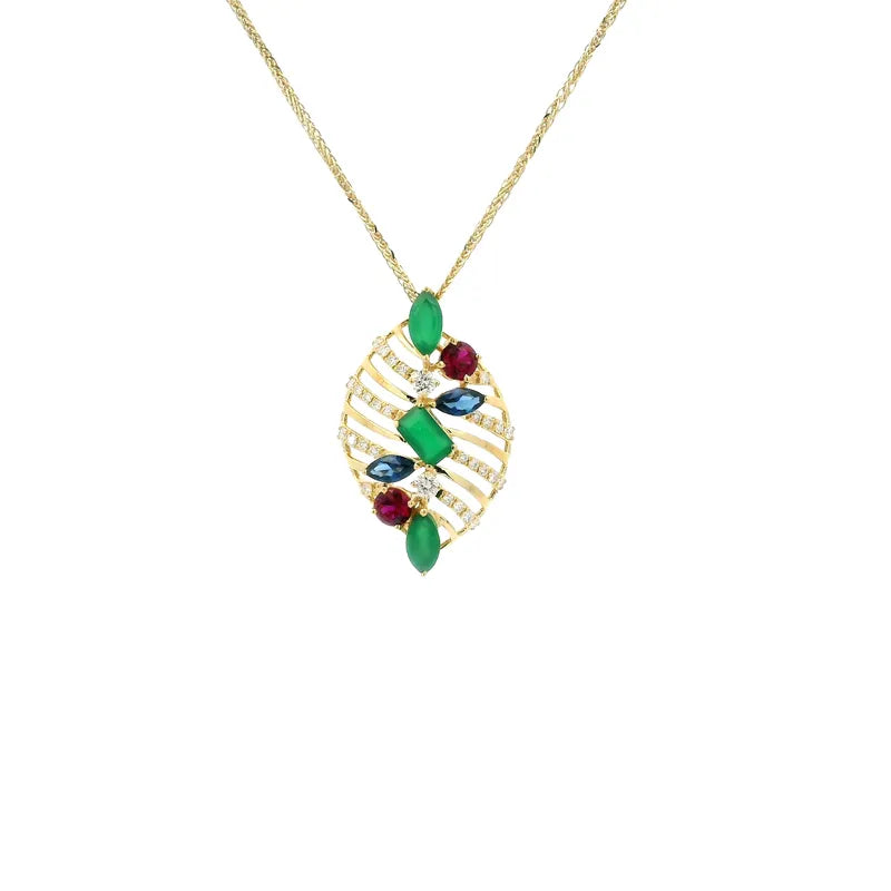 Elegant Gold and Gemstone Pendant