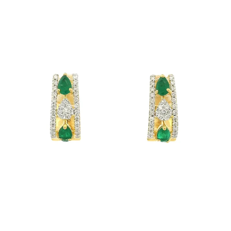 Emerald and Diamond Pendant Set