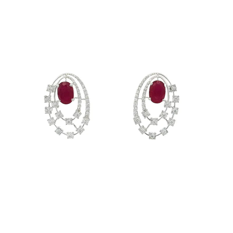 Ruby and Diamond Pendant Set
