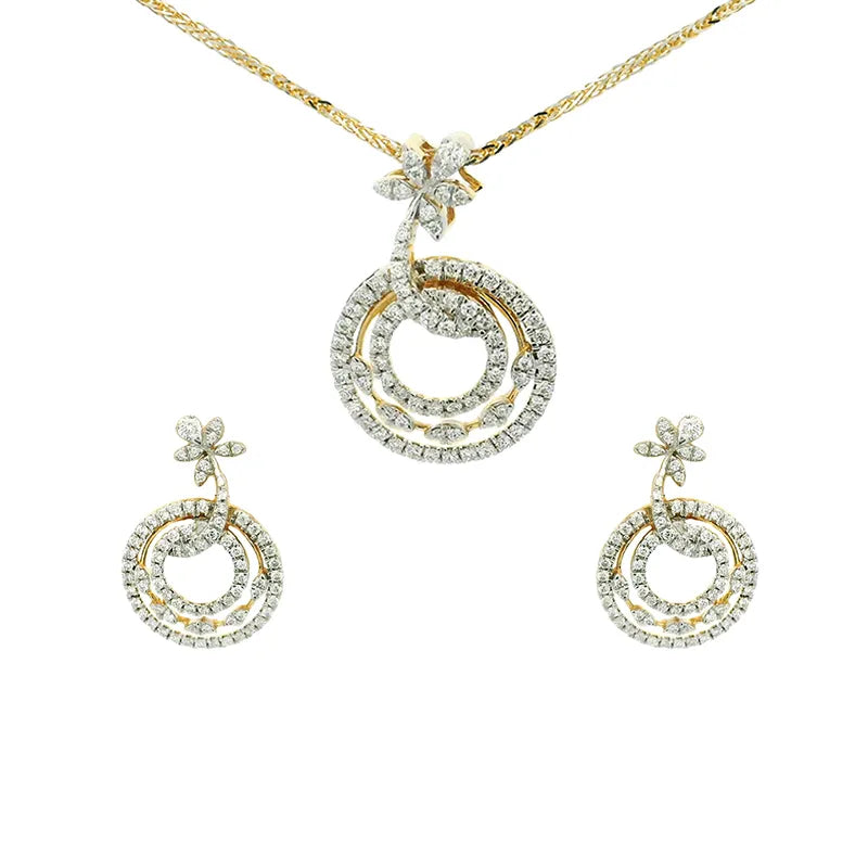 Elegant Diamond Pendant Set