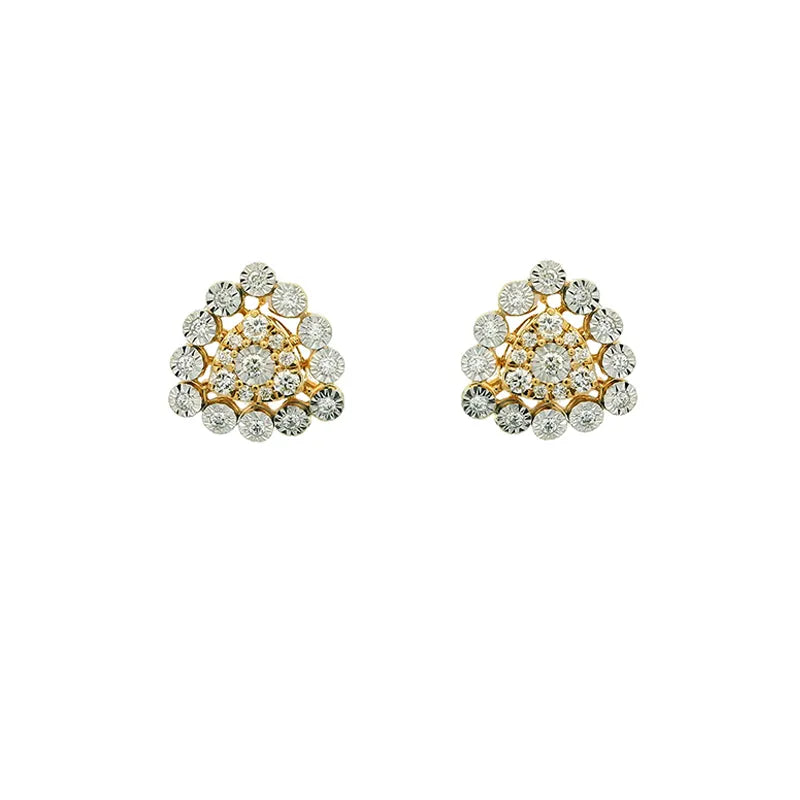Elegant Gold Diamond Pendant Set - Triangle