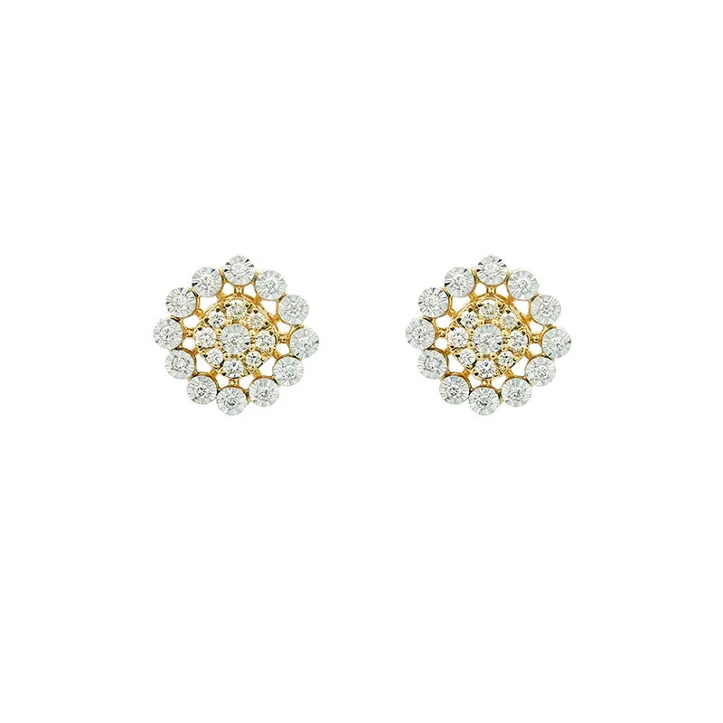 Elegant Diamond Floral Pendant Set - Rhombus