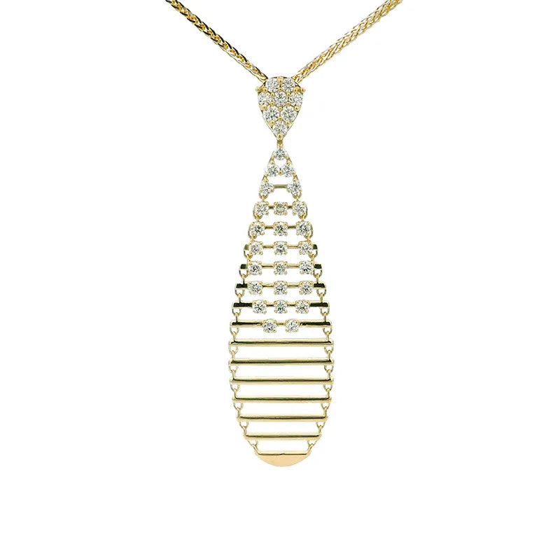 Elegant Gold Diamond Pendant Set
