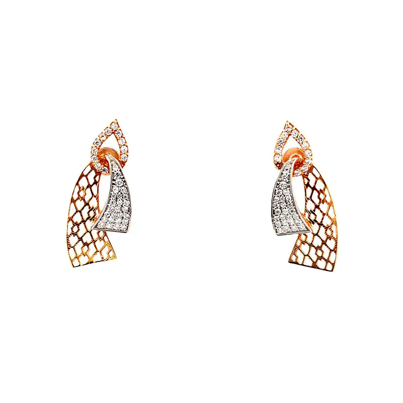 Elegant 18K Rose Gold Pendant Set with Sparkling Cubic Zirconia for Everyday Glamour