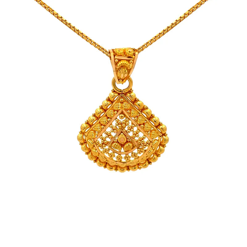 Artisan Crafted Gold Filigree Pendant