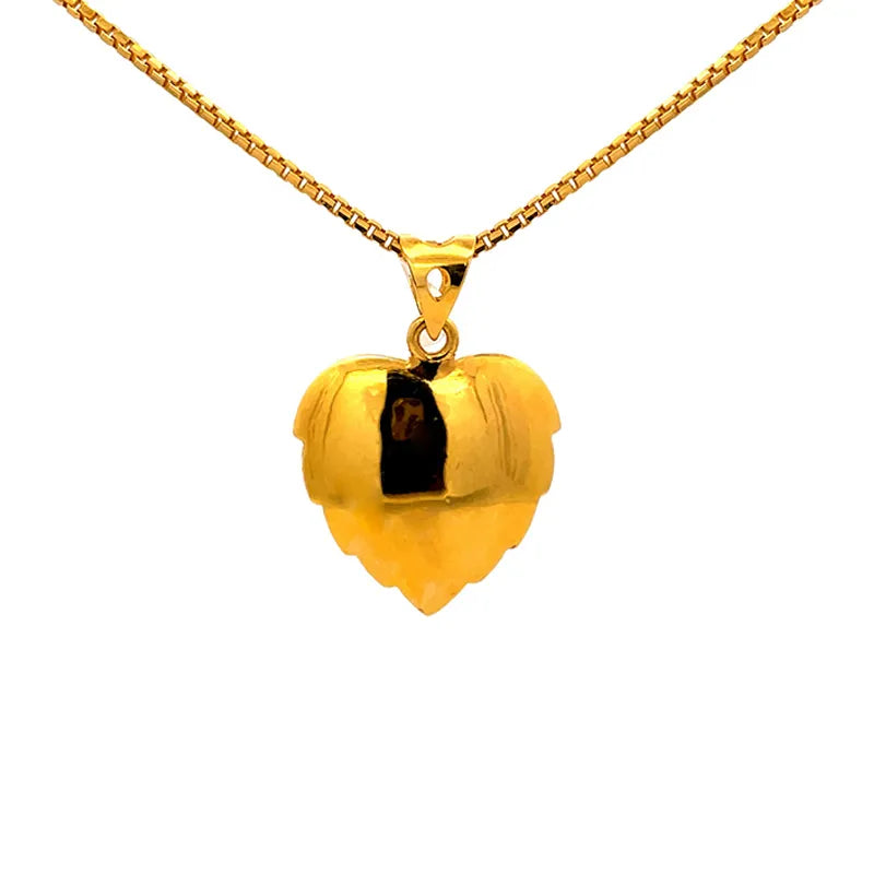 Lord Ganesh 22K Gold Pendant - Leaf shaped
