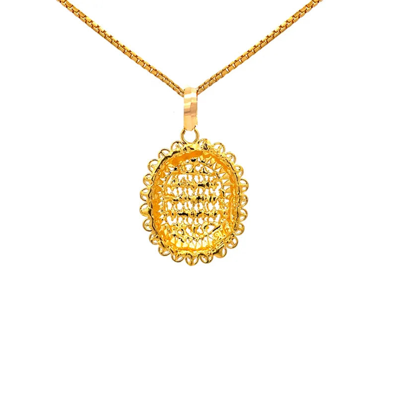 Intricate Yellow Gold Openwork Pendant