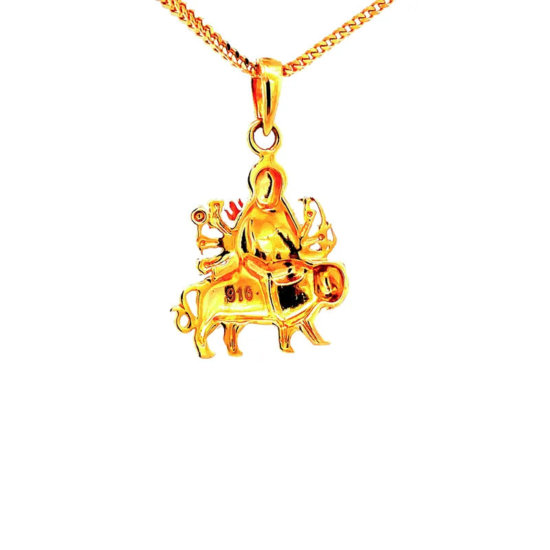 Devi Maa Pendant in 22K Gold