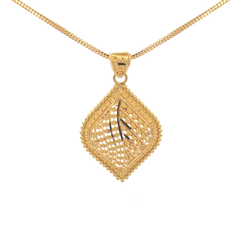 Beautiful 22K Yellow Gold Pendant and Earrings Set for Timeless Elegance