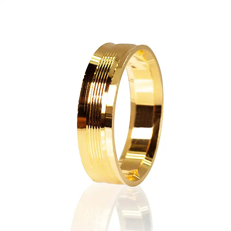 Modern Wedding Band 22K Yellow Gold