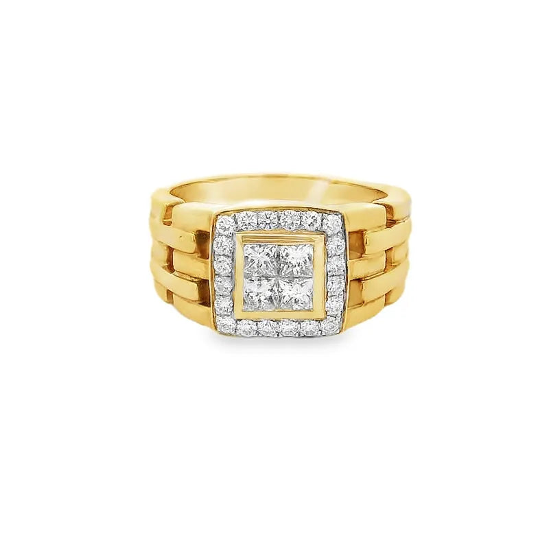 Elegant Gold Diamond Ring for Men
