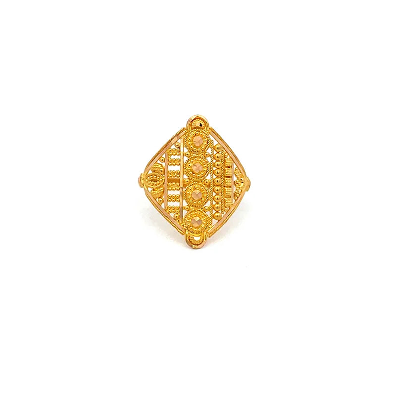 Elegant 22 Karat Yellow Gold Ring Simple Design Size 6