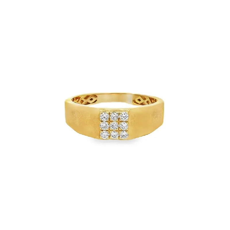 Men's Gold Ring with Diamonds