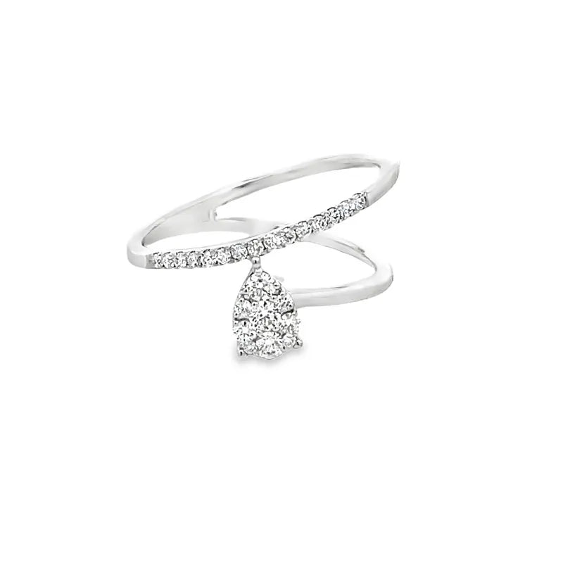 Elegant Diamond Teardrop Ring
