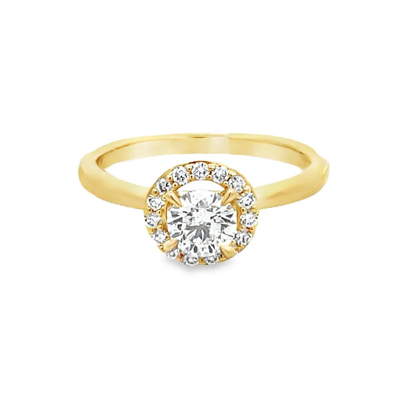 Elegant Gold Halo Engagement Ring