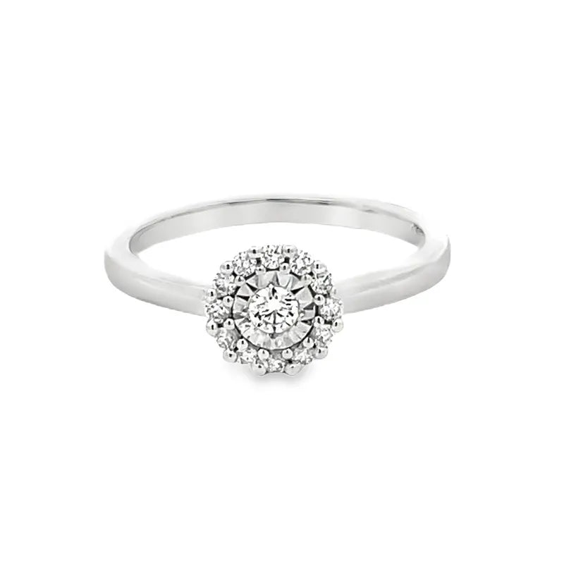 Elegant Diamond Halo Ring