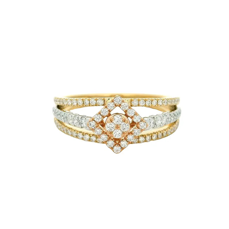 Elegant Gold Diamond-Studded Ring