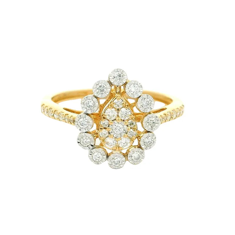 Elegant Diamond Teardrop Ring