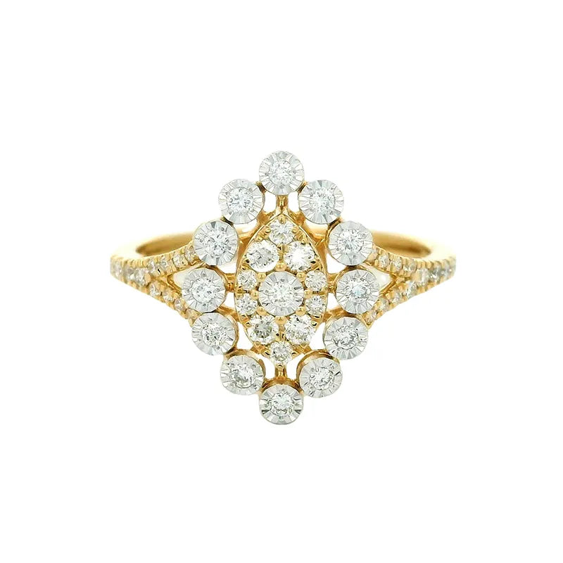 Elegant Diamond Cluster Ring
