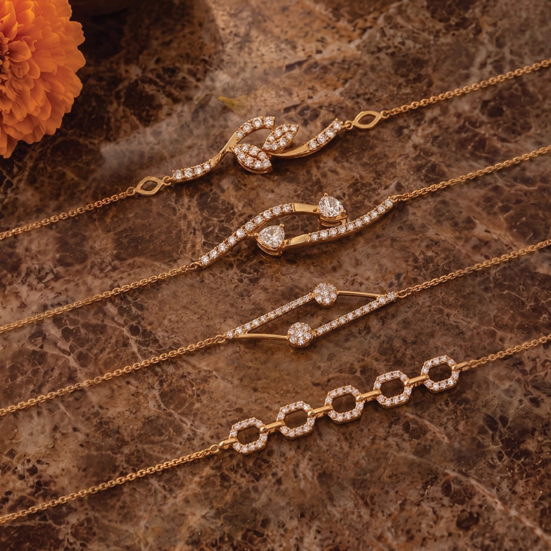 Elegant 18K Yellow Gold Diamond Bracelet for Women with Delicate Sparkle