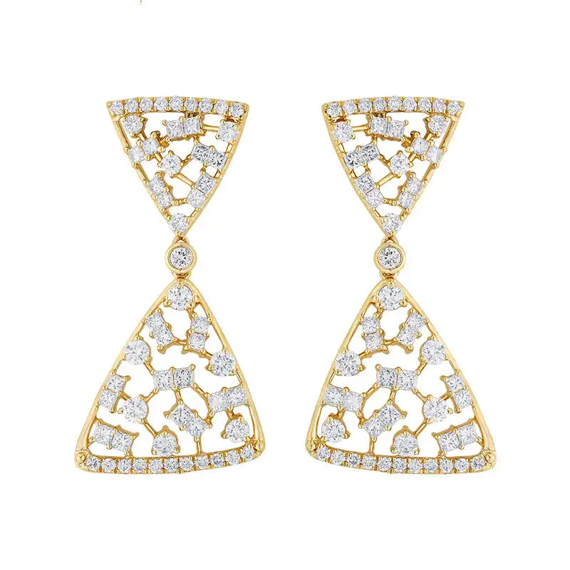 18K Gold Diamond layered Necklace Set