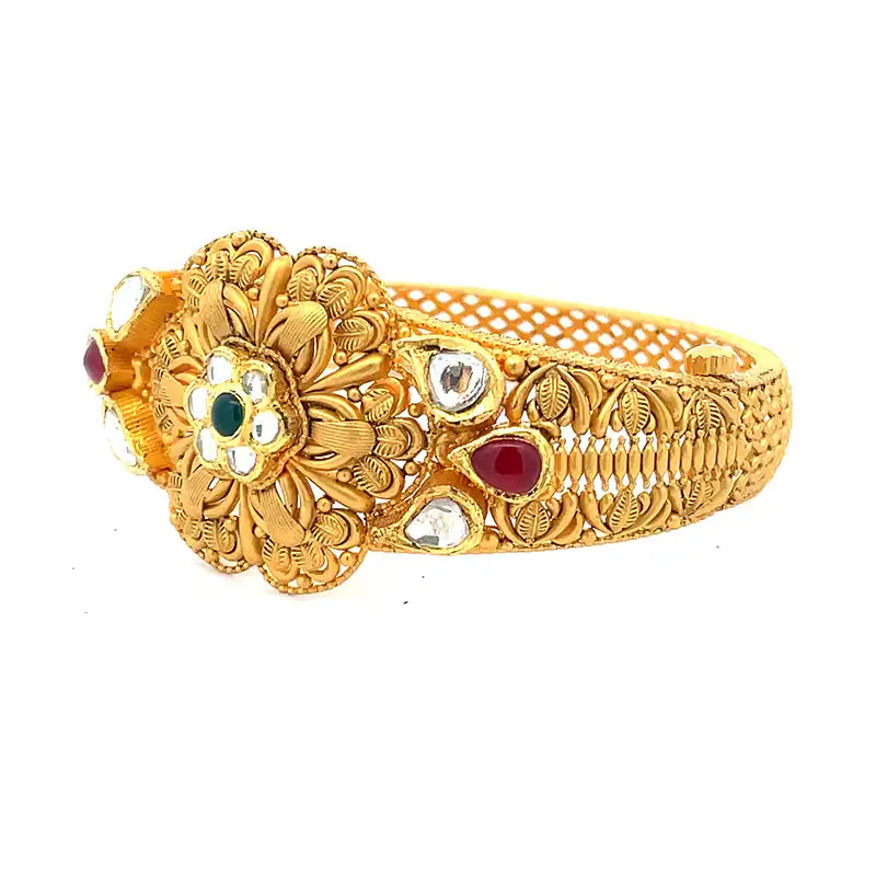 Elegant Antique Gold Bangle Bracelet for Women 22K Yellow Gold 28 Grams