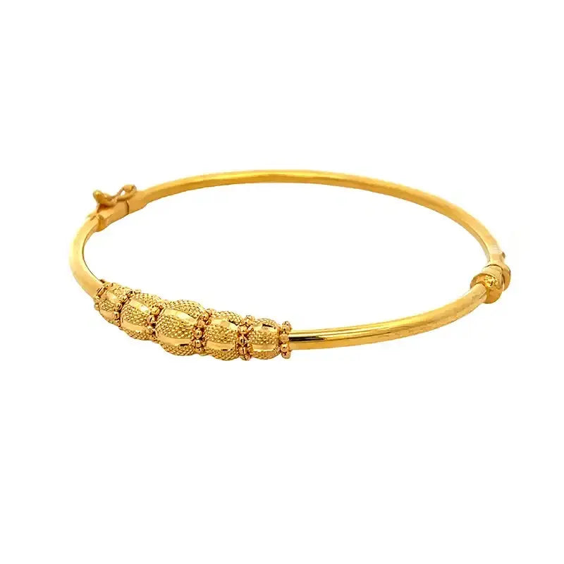 22K Yellow Gold Free Size Fashion Bangle Elegant Versatile Jewelry