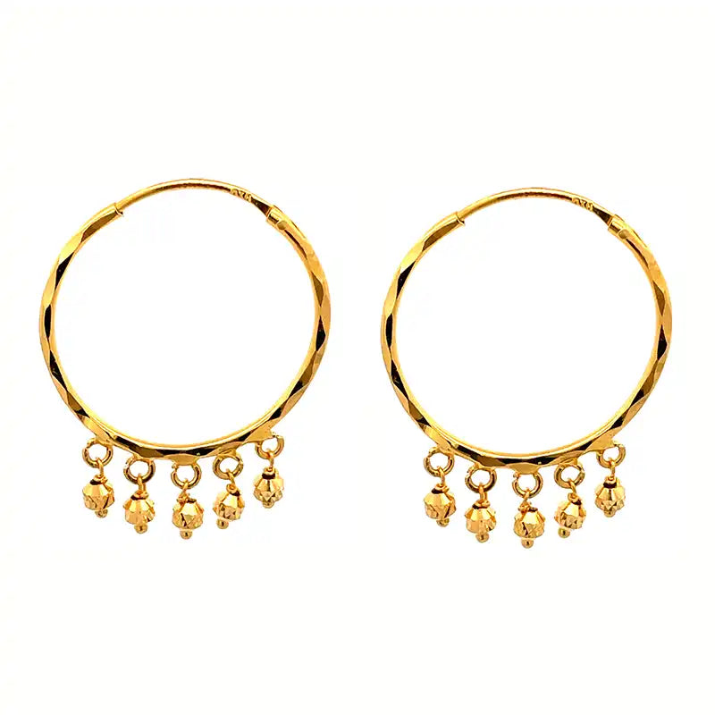 Elegant 22K Yellow Gold 25mm Diameter Hoop Earrings for Women