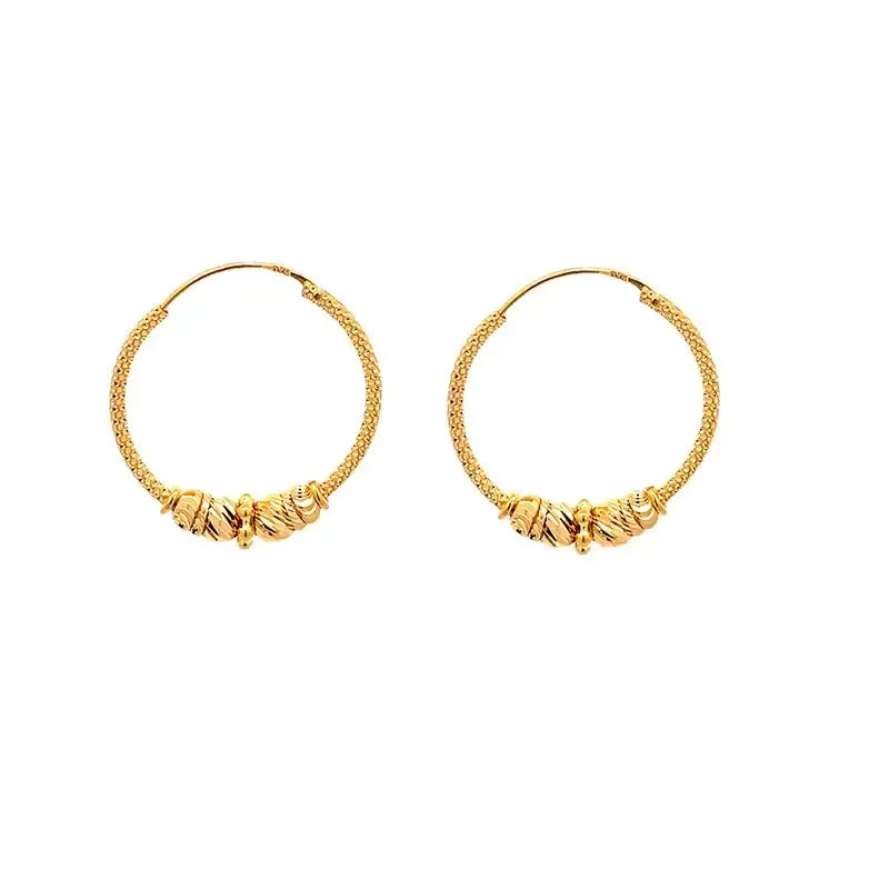Beautiful 25 mm 22K Yellow Gold Hoop Earrings for Timeless Style