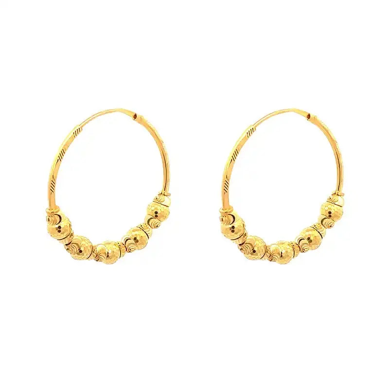 Infinity Hoop Earrings 22K Gold - Diameter 32mm