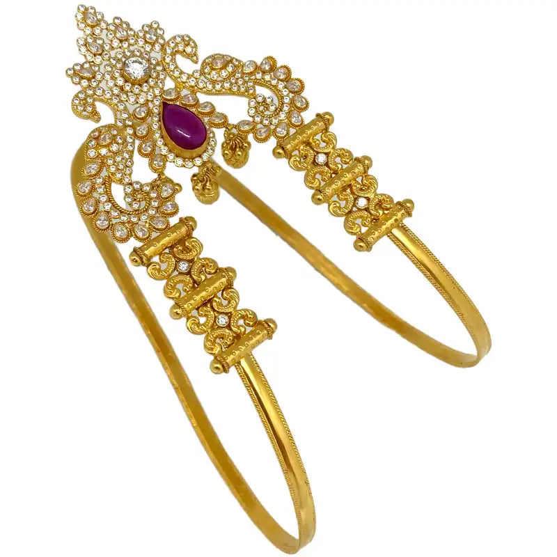 Elegant 22K Yellow Gold Ornate Armlet for Women with Intricate Design