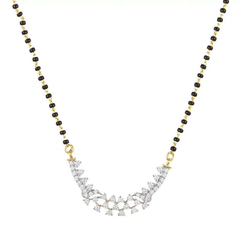 Elegant 18K Gold Diamond Mangalsutra Necklace for Everyday Wear