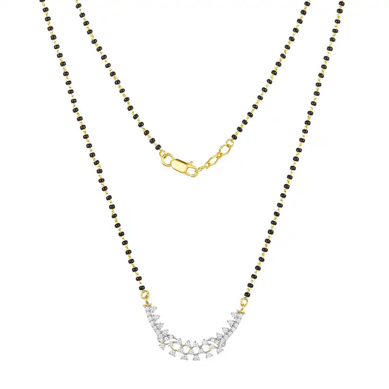 Elegant 18K Gold Diamond Mangalsutra Necklace for Everyday Wear