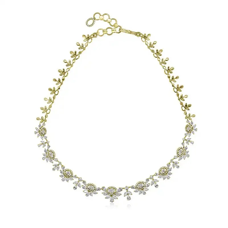 Floral Necklace Set in Rose Gold & Diamonds