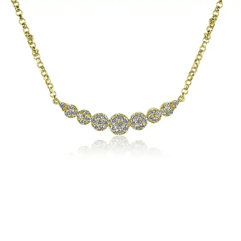 Exquisite Diamond Necklace & Earrings in 18K Yellow Gold