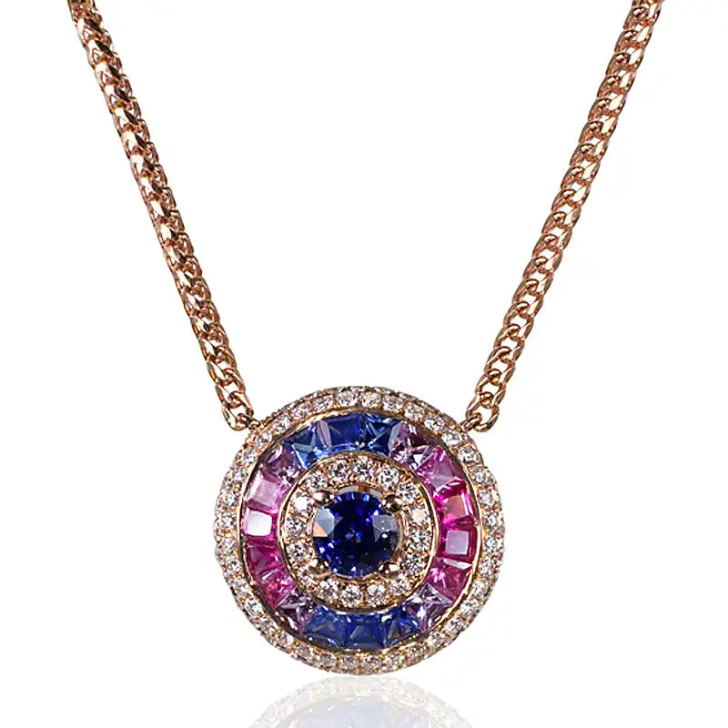 Diamond and Sapphire Earrings  IN 18k Rose Gold