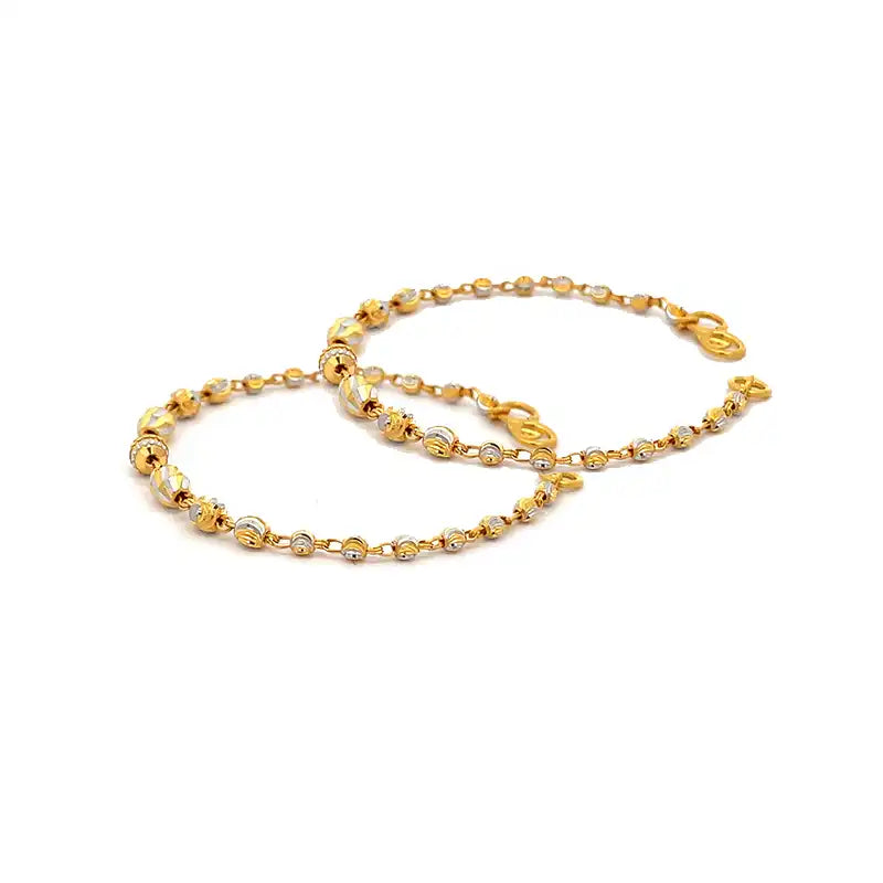 Elegant 22K Gold Oval Bead Baby Bracelet for Unisex Wear