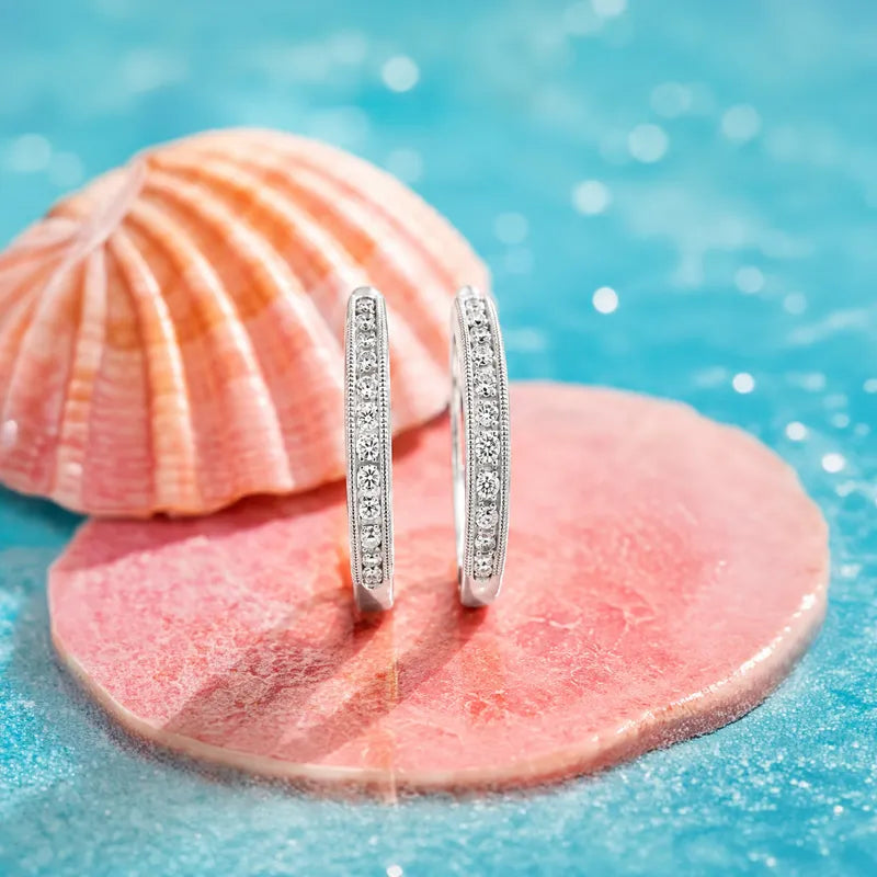 Sleek 18K Gold Diamond Hoop Earrings