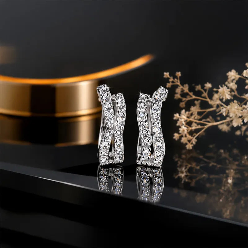 Sparkling Diamond Huggies Earrings