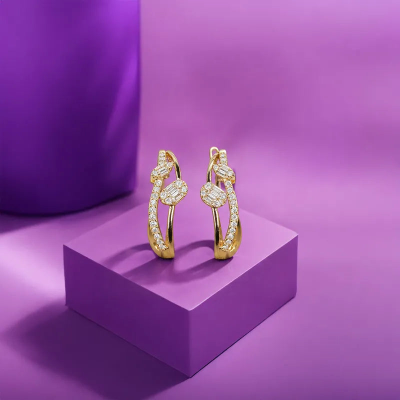 Fancy Diamond Huggies Earrings