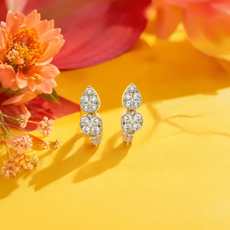Timeless Elegance Gold and Diamond Earrings