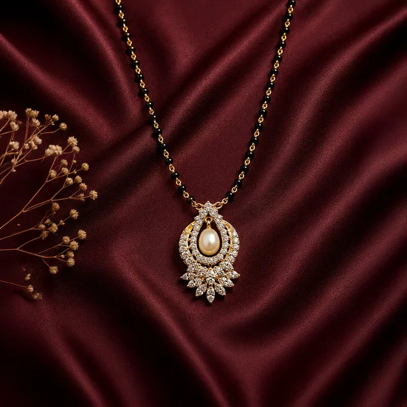 Enchating Pearl and Diamond Mangalsutra