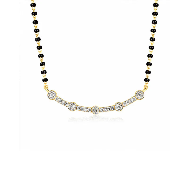 Elegant 18K Yellow Gold Diamond Mangalsutra Necklace for Everyday Wear
