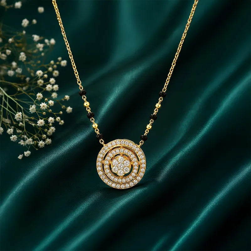 Everyday Wear Diamonds Mangalsutra in 18K Yellow Gold for Timeless Style