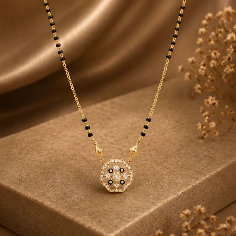Octa Gold Diamond Pendant Mangalsutra  for Everyday Wear