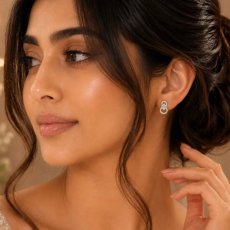 White Gold Diamond Stud Earrings