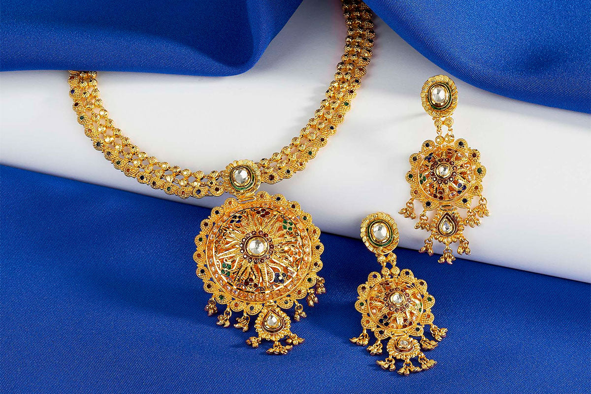 Matching 18K Gold Pendant and Earring Sets for Every Occasion at Bhindi Jewelers