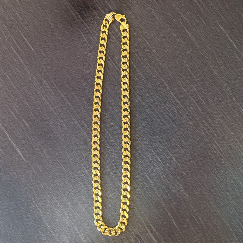 Elegant 22K Yellow Gold Cuban Chain Necklace 22 Inch for Men