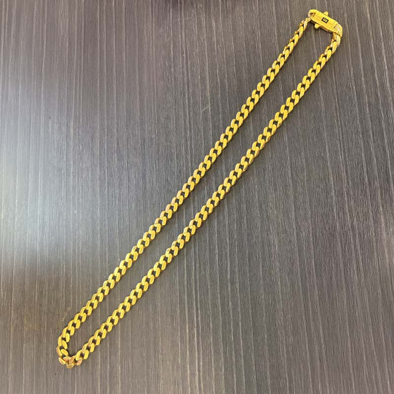 Elegant 22K Yellow Gold Cuban Chain Necklace 26 Inch for Men