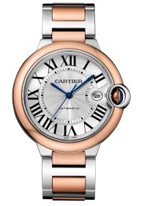 18k rose gold and stainless steel watch